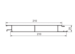 Mittelprofil Eurolock 210mm, elox