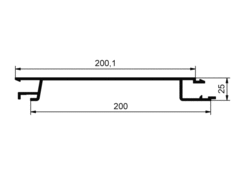 Tarpaulin profile Eurolock200mm, anodized