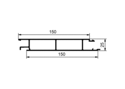 Middle profile Eurolock 150mm, anodized