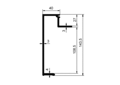 Frame profile 108 mm, anodized