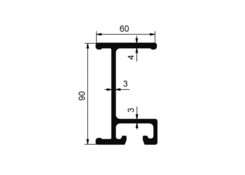 Profil příčný 90mm elox