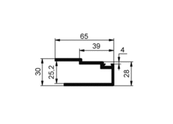 Edging profile, open with seal, anodized