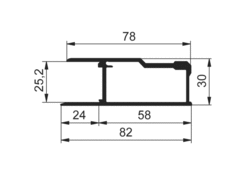 Edging profile for lock 710, anodized