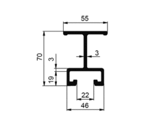Profil příčný 70mm elox