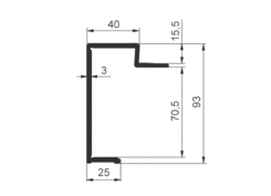 Frame profile 70mm anodized