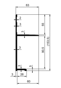 peripheral profil for box 90mm, anodized