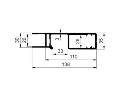 Pillar profile CS MINIrear110(138)anod