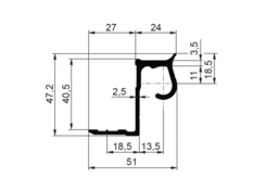 Continuous hinge 110 joint g. 5200anod..