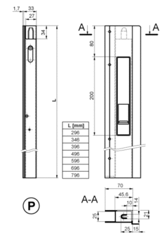 Verschluss SAFEGRIP m.Anschlag 350 R, elx