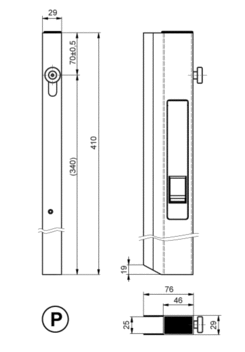 Verschluss 410 mit Bolzen R, elox