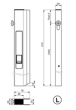 Lock with peg 400 L anodized