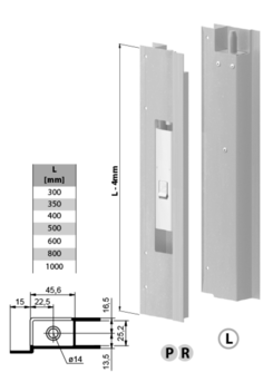 Lock with flange EUROCLIP 300 L anodized