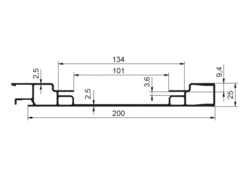 Profil górny Eurolock 200mm, listwa, elox