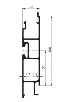 Profil środk. Eurolock 100mmAirline anod