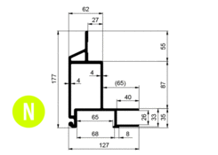 Profil słupka CS MAX przód 3300mm, anoda