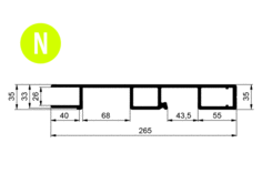Profil słupka CS MAX tylny 3000mm, anoda