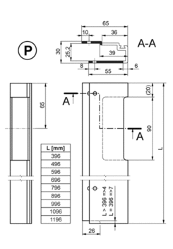 Einfasspr.U f.Dicht.681S/1 500mm R, elox