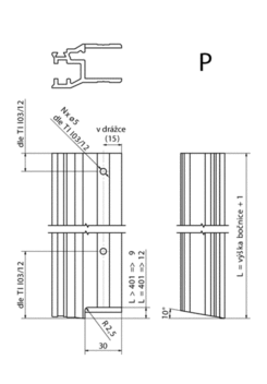 Einfassprofil K20 seitlich 501mm R, Al