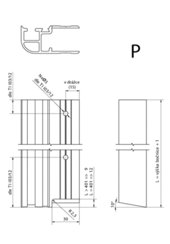 Abschlussprofil K20, hinten Al,501 mm,