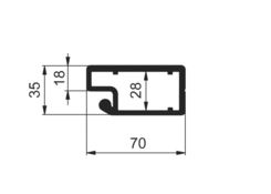 Profil słupka CS MINI, przód, anoda