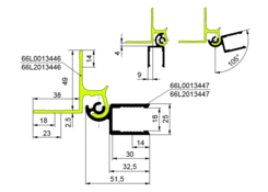 Profile for flap joint ALU22