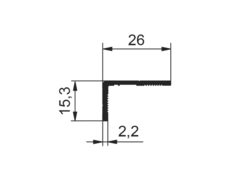 Profil L 26x15,3mm, anodized