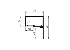 Rear box portal profile ARCAL, anod