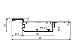 Side door profile, anodized