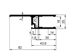 Einfassprofil für Klappe 18mm, elox