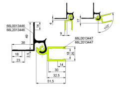Profil pantu klapky ALU22 18mm elox