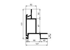 Pillar profile CS MAX front, 3150mm, Al