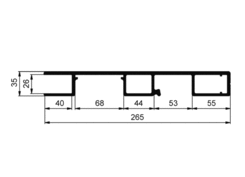 Pillar profile CS MAX rear, 3150mm, anod