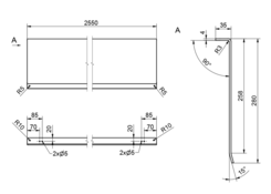 Stirnblech 2550x280 mm alu