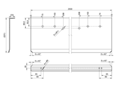 Front plate 2550mm Large elox