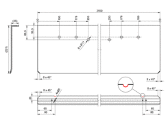 Front plate 2550mm Medium elox