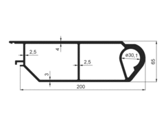 Oberes Kipperprofil 200x65mm, Al