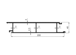 Tipper profile middle 200x40 mm