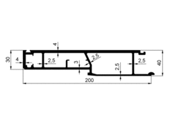 Tipper profile bottom 200x40 mm