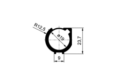 Door hinge filling profile, anod.