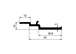 Door profile, middle edge, anod.