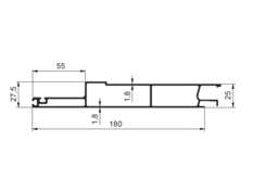 Door profile 180mm middle