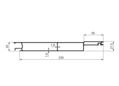 Door profile 235mm middle anodized