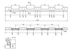 Závěs vrat ALU 3200mm elox 4p/745+tyčo10