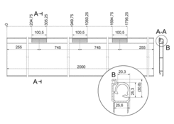 Hinges profile combined 3/745 hinges ano