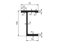 Frame profil T108mm 8600mm al