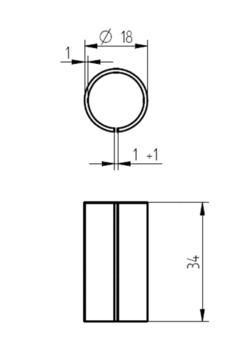 Púzdro dištančné o18x34mm