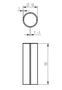 Pouzdro distanční o18x50mm