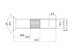 Pin for bearing of cart C-T