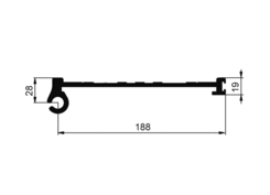 Pillar profile CT, aluminium, 2400mm