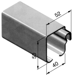 Profil vodiaci 50x52mm 5100mm